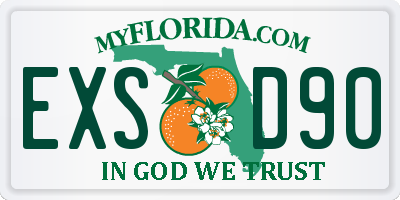 FL license plate EXSD90