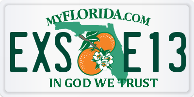 FL license plate EXSE13