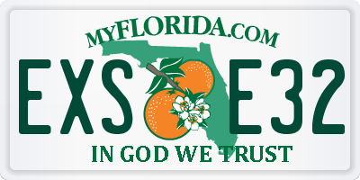 FL license plate EXSE32