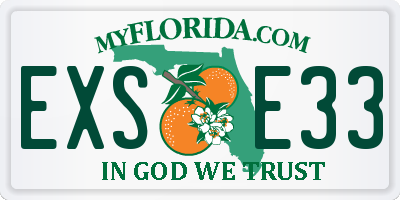 FL license plate EXSE33