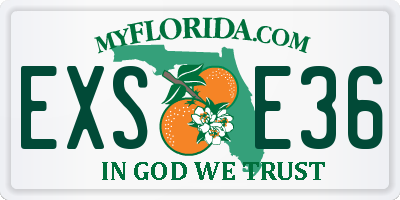 FL license plate EXSE36