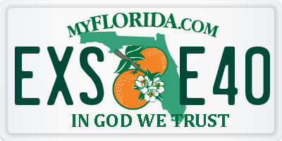 FL license plate EXSE40