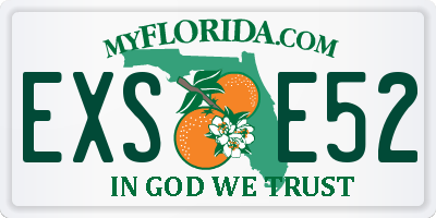 FL license plate EXSE52