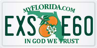 FL license plate EXSE60
