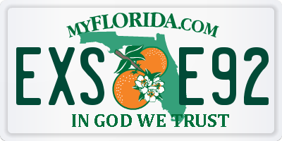 FL license plate EXSE92