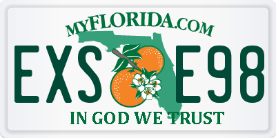 FL license plate EXSE98
