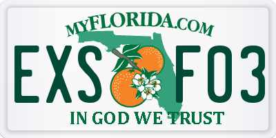 FL license plate EXSF03
