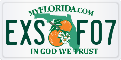 FL license plate EXSF07
