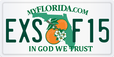 FL license plate EXSF15