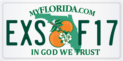 FL license plate EXSF17