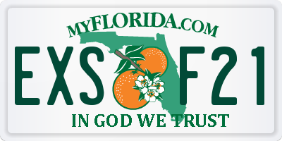 FL license plate EXSF21