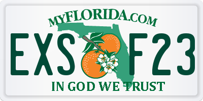FL license plate EXSF23