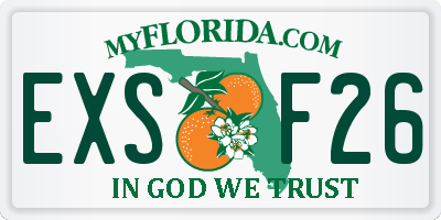 FL license plate EXSF26