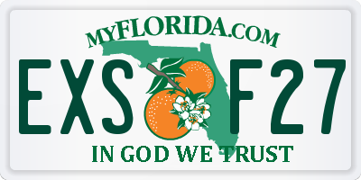 FL license plate EXSF27