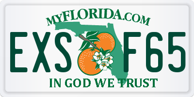 FL license plate EXSF65