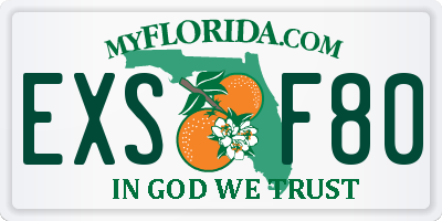 FL license plate EXSF80