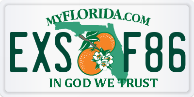 FL license plate EXSF86