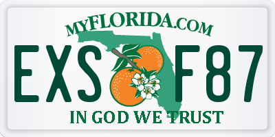 FL license plate EXSF87