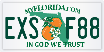 FL license plate EXSF88