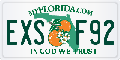 FL license plate EXSF92