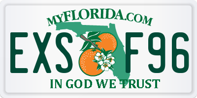 FL license plate EXSF96