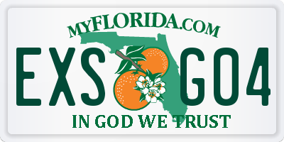 FL license plate EXSG04