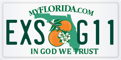 FL license plate EXSG11