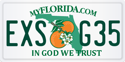 FL license plate EXSG35