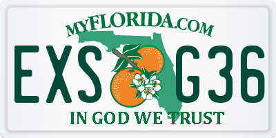 FL license plate EXSG36