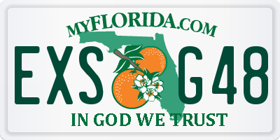 FL license plate EXSG48