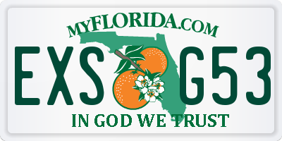FL license plate EXSG53