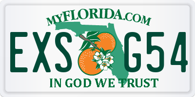FL license plate EXSG54