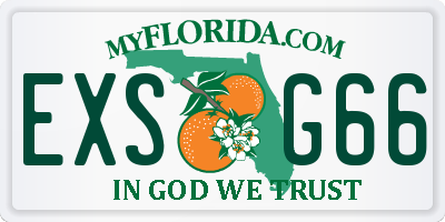 FL license plate EXSG66
