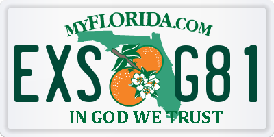 FL license plate EXSG81