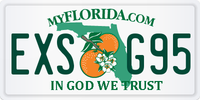 FL license plate EXSG95