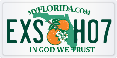 FL license plate EXSH07