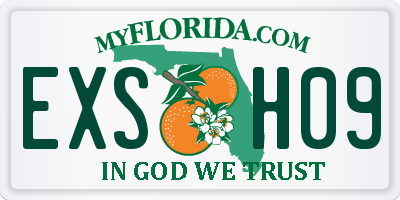 FL license plate EXSH09