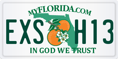 FL license plate EXSH13