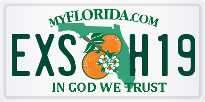 FL license plate EXSH19