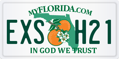 FL license plate EXSH21