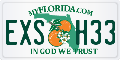 FL license plate EXSH33