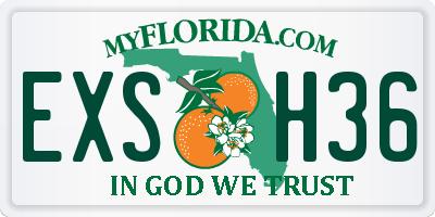 FL license plate EXSH36