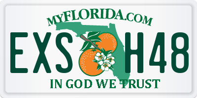 FL license plate EXSH48