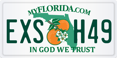 FL license plate EXSH49