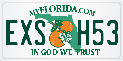 FL license plate EXSH53