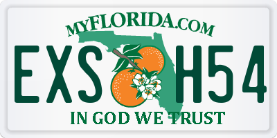 FL license plate EXSH54