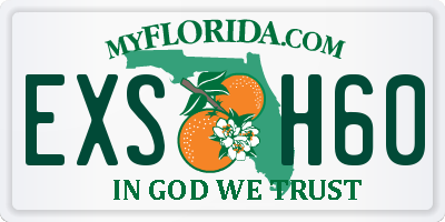 FL license plate EXSH60