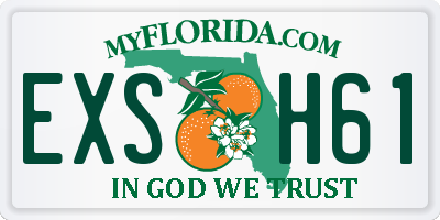 FL license plate EXSH61