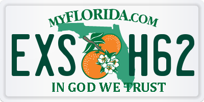 FL license plate EXSH62
