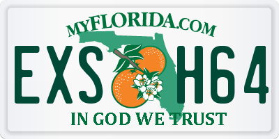 FL license plate EXSH64